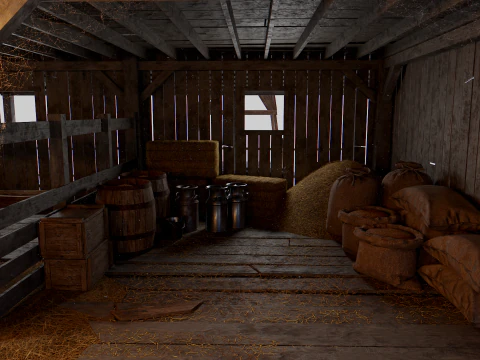 Old Hybrid Barn Collection 3D Model
