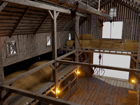 Old Hybrid Barn Collection 3D Модель