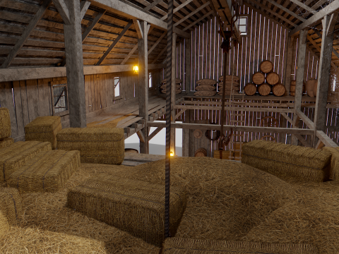 Old Hybrid Barn Collection 3D Модель