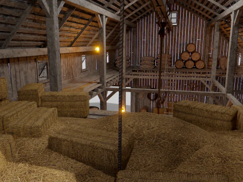 Old Hybrid Barn Collection 3D Model