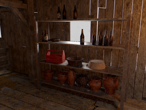 Old Hybrid Barn Collection 3D Модель