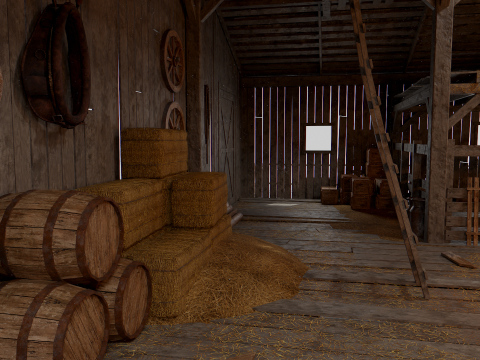 Old Hybrid Barn Collection 3D Модель