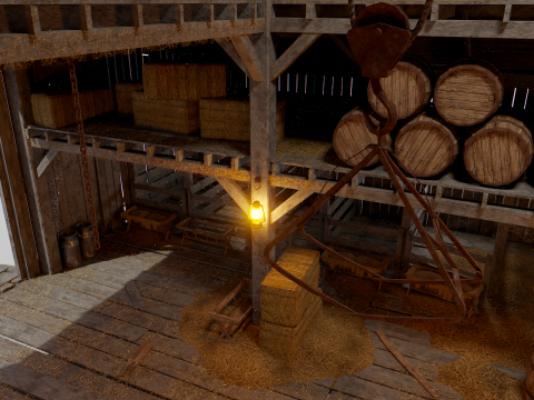 Old Hybrid Barn Collection 3D Модель