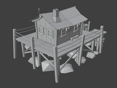 Fishing Shack 3D Model