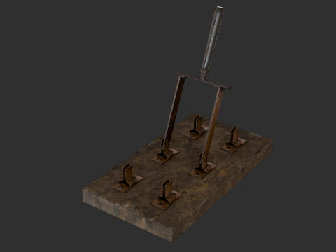 Levers buttons and switches pack 3D Model