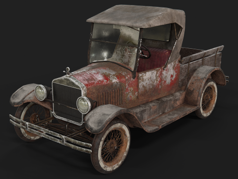 Old Rusted Vintage Pickup Truck 3D Модель