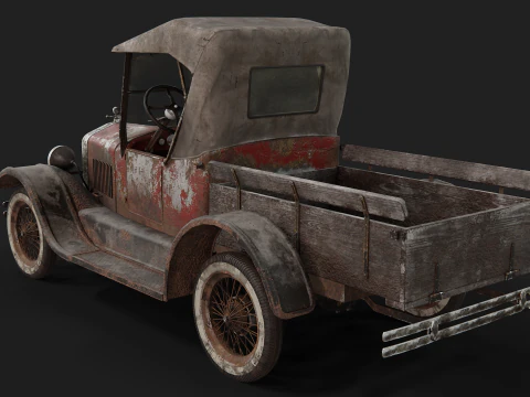Old Rusted Vintage Pickup Truck 3D Model