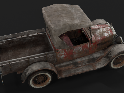 Old Rusted Vintage Pickup Truck 3D Модель