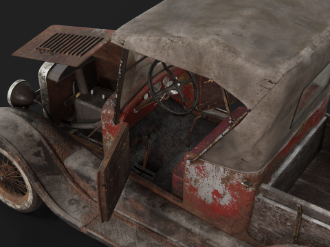 Old Rusted Vintage Pickup Truck 3D Модель