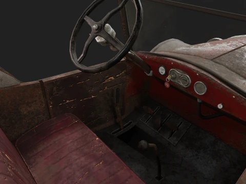 Old Rusted Vintage Pickup Truck 3D Model