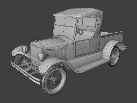 Old Rusted Vintage Pickup Truck 3D Model