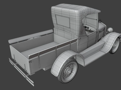 Old Rusted Vintage Pickup Truck 3D Model