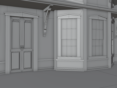 Vintage Wooden Train Station 3D Model