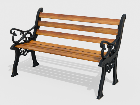 Classic Park Bench 3D Modell