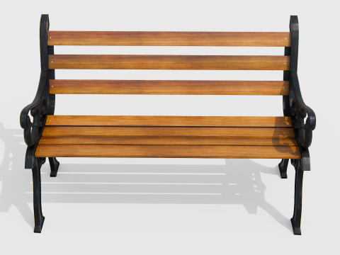 Classic Park Bench 3D Model