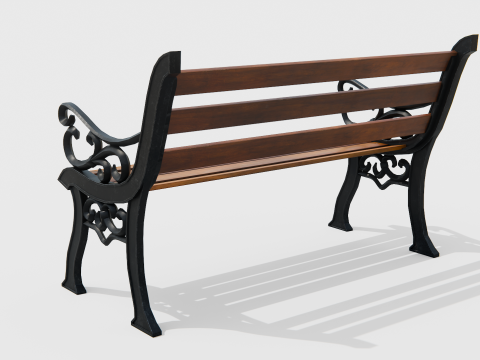 Classic Park Bench 3D Model