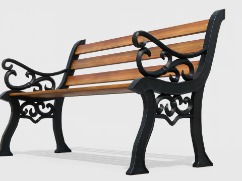 Classic Park Bench 3D Model