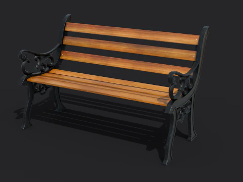 Classic Park Bench 3D Model