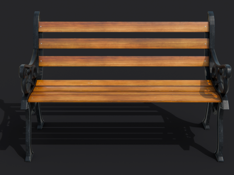 Classic Park Bench 3D Model