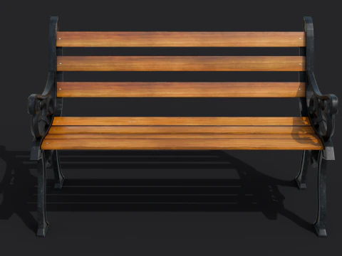 Classic Park Bench 3D Model