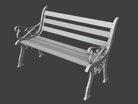 Classic Park Bench 3D Model