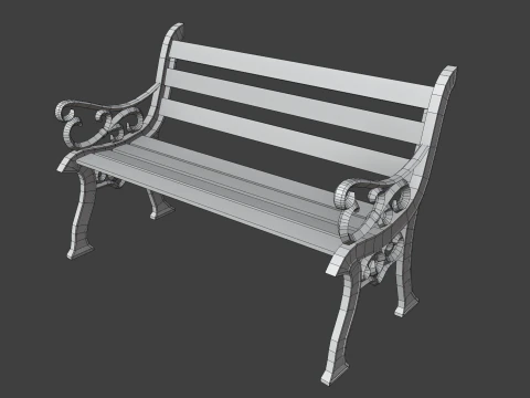 Classic Park Bench 3D Model