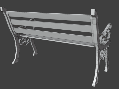 Classic Park Bench 3D Model