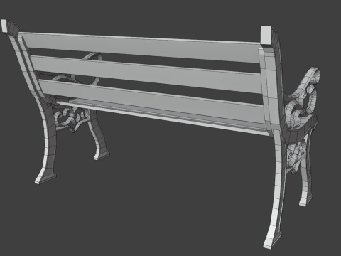Classic Park Bench 3D Model