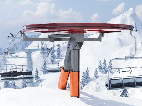 Modular Ski Lift Asset Pack 3D Model