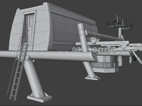 Modular Ski Lift Asset Pack 3D Model