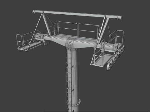 Modular Ski Lift Asset Pack 3D Model