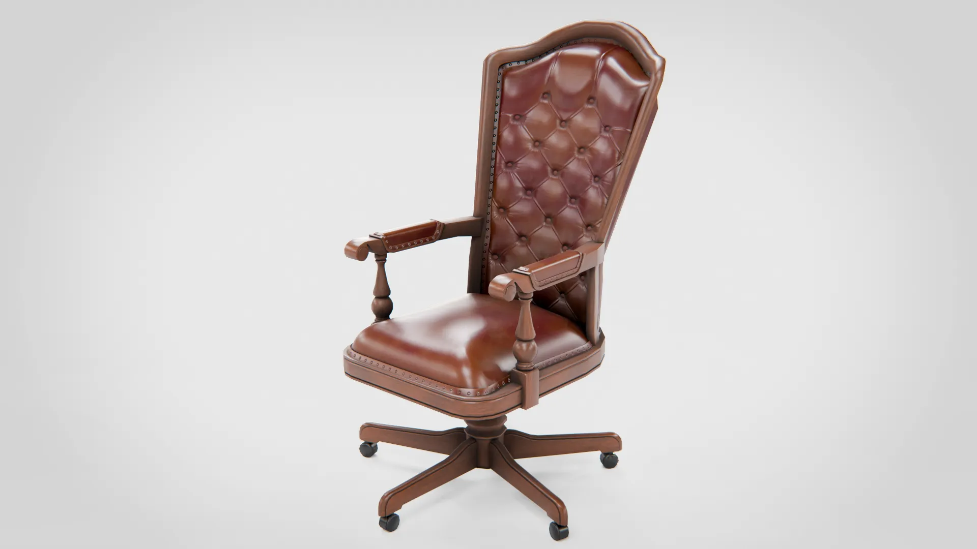 Chesterfield Executive Chair 3D Model .c4d .max .obj .3ds .fbx .stl .blend 