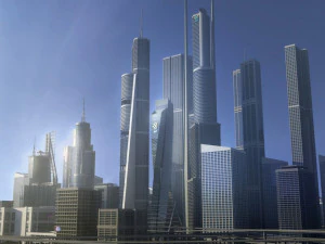 город шоссе04 3D Модель