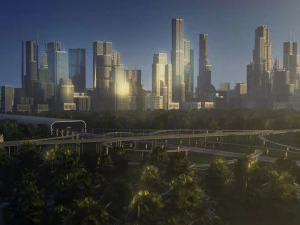 город шоссе05 3D Модель