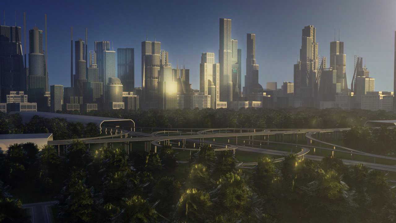 Example city. 3d модель города. City Sample.