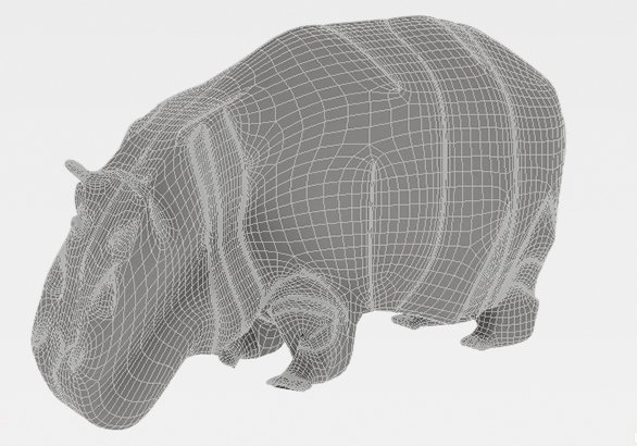hippopotamus 3D Модель .c4d .max .obj .3ds .fbx .stl .blend 