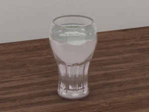 glass of water with drops and ice cubes 3D Model