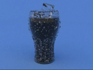 coca cola glass with ice 3D Model