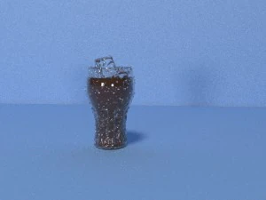 coca cola glass with ice 3D Model