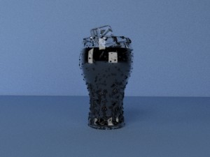 coca cola glass with ice Modelo 3D