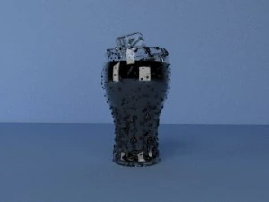 coca cola glass with ice 3D Model