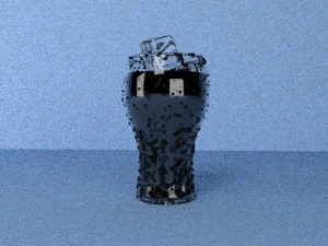 coca cola glass with ice 3D Model