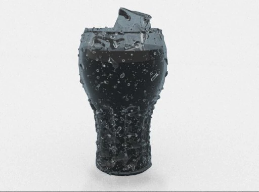 coca cola glass with ice 3D Model .c4d .max .obj .3ds .fbx .stl .blend 