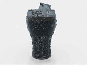 coca cola glass with ice 3D Model