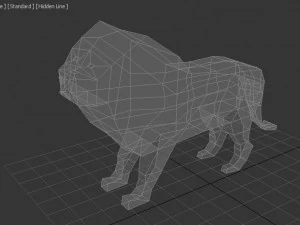 leone poli molto basso Modello 3D