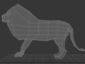 leone poli molto basso Modello 3D