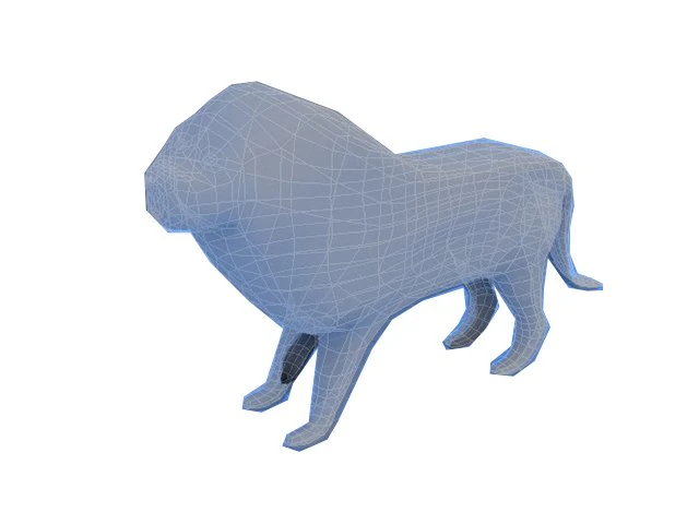 low poly lion 3D Model .c4d .max .obj .3ds .fbx .stl .blend 