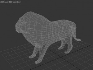 low poly lion 3D मॉडल