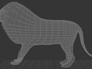low poly lion 3D मॉडल