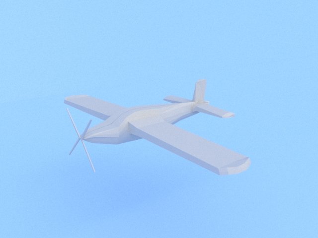 low-poly of utva 75 training aircraft 3D 모델 .c4d .max .obj .3ds .fbx .stl .blend 